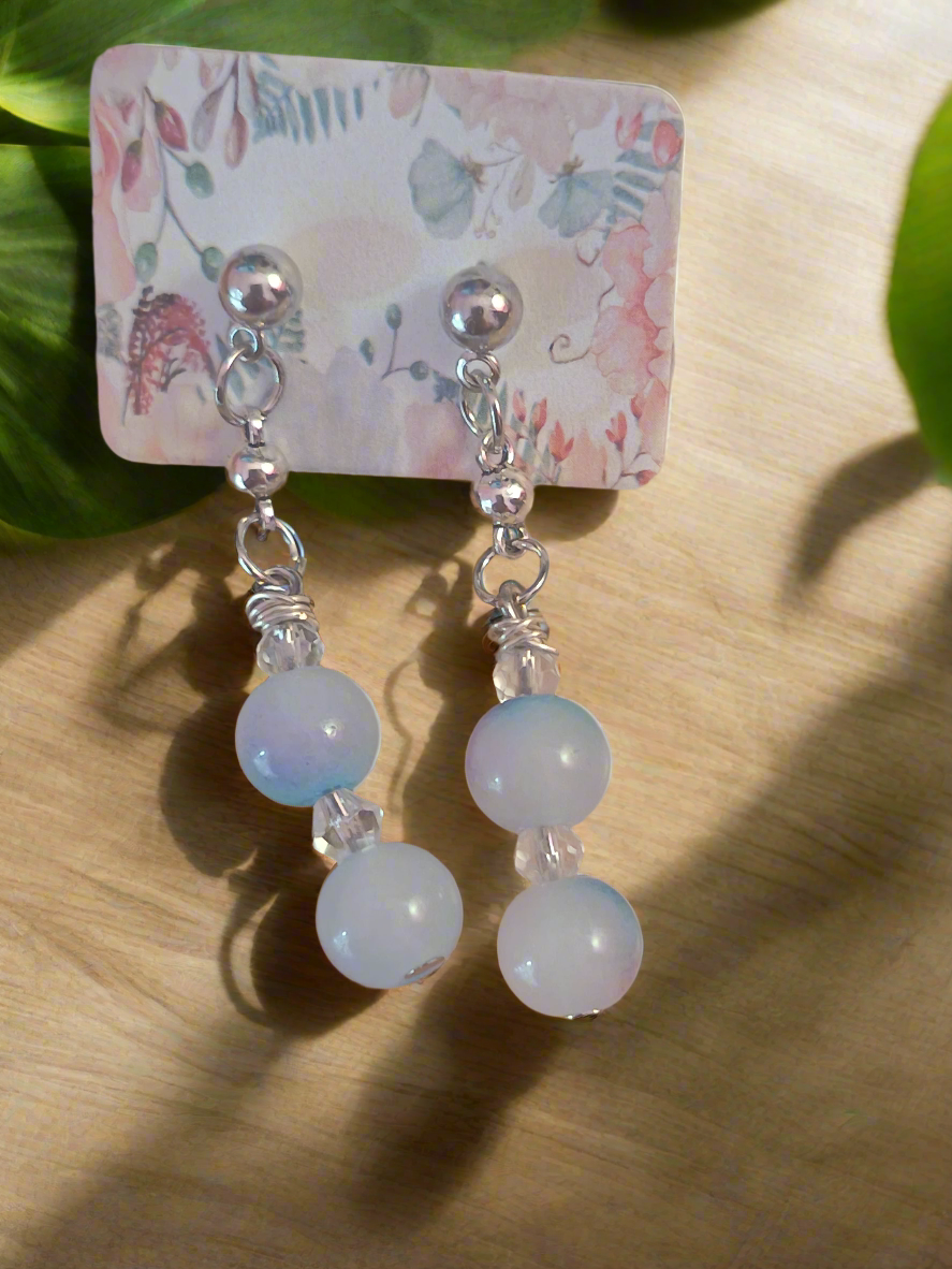 Orecchini con perle in vetro
