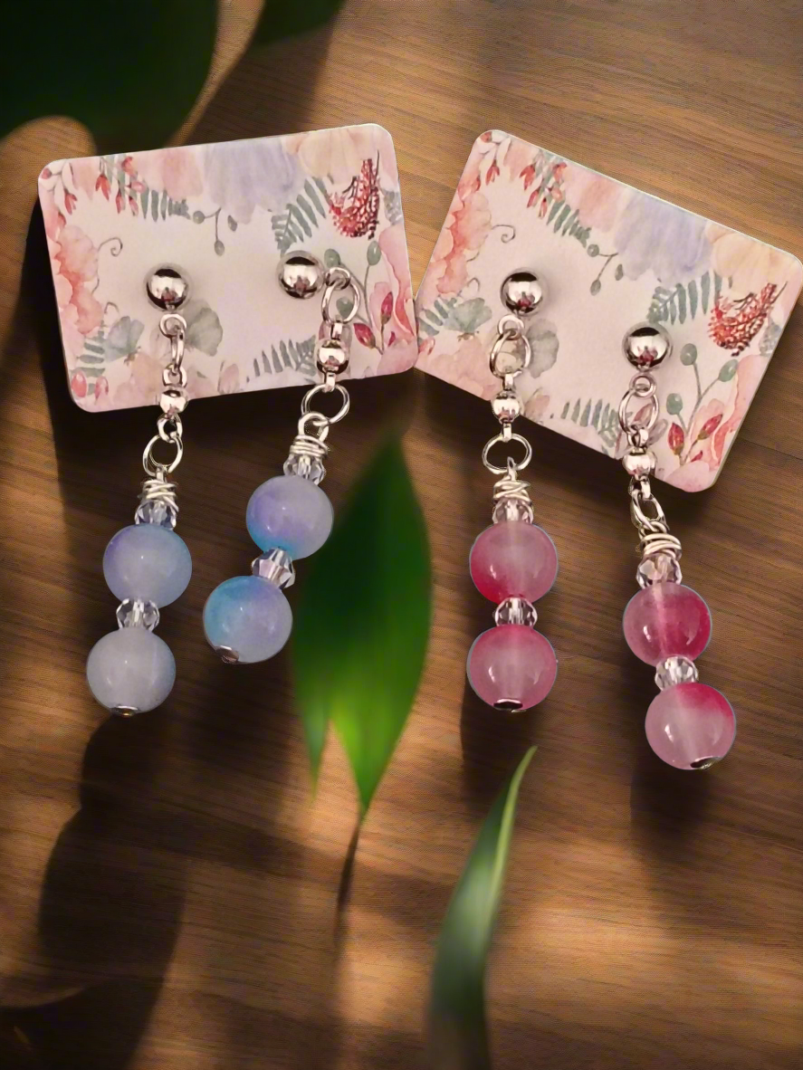 Orecchini con perle in vetro