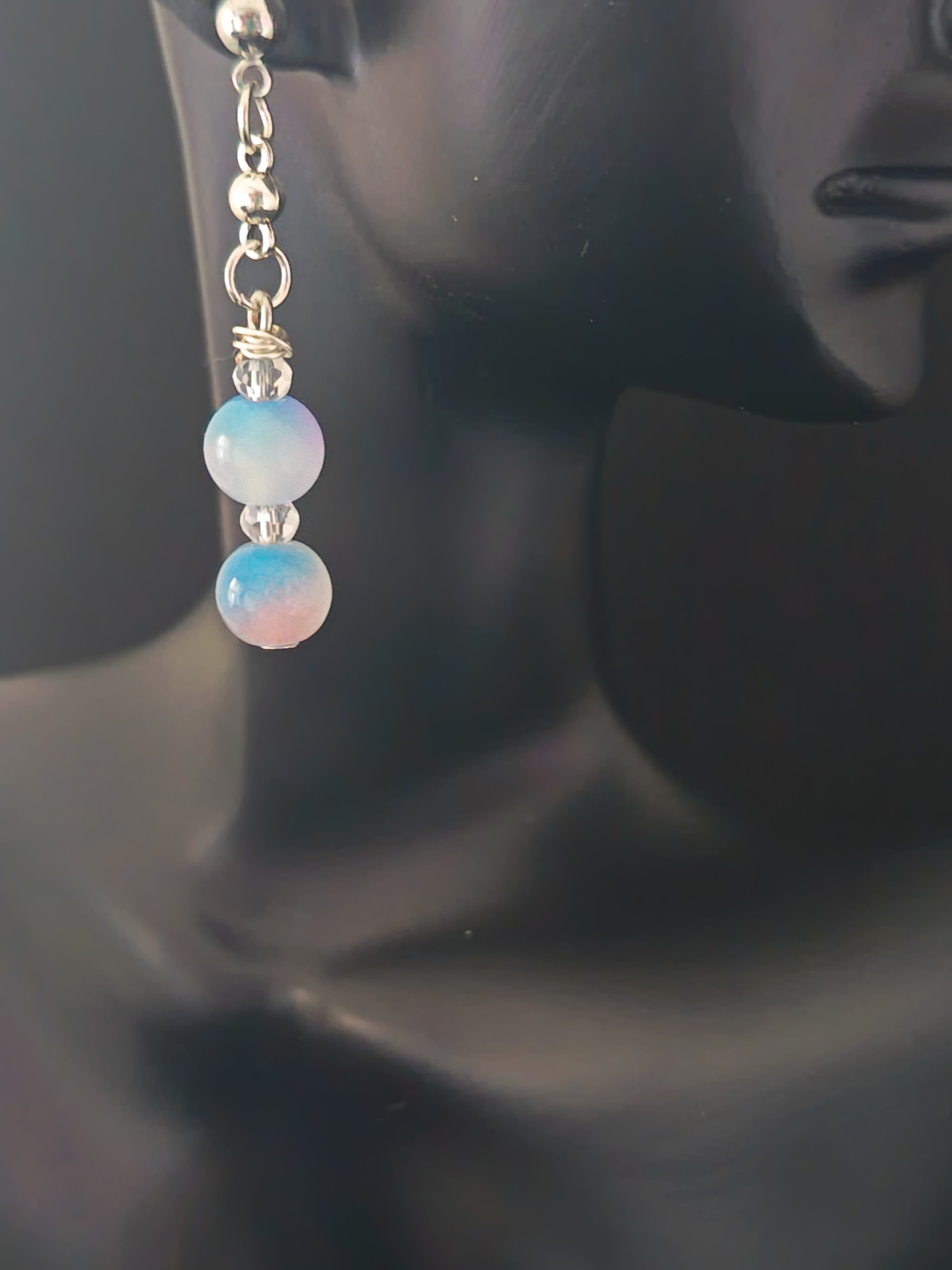 Orecchini con perle in vetro